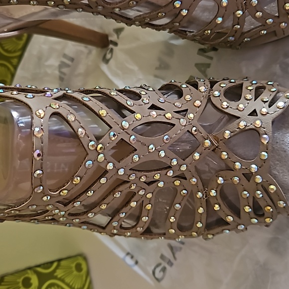 NWT Gianni Bini suede Janessa Sierra Taupe embellished stilettos 7 - Picture 2 of 9